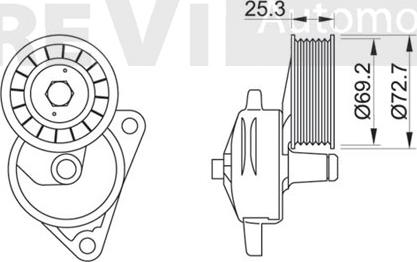 Trevi Automotive TA1493 - Ремъчен обтегач, пистов ремък vvparts.bg