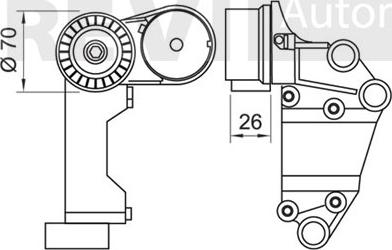 Trevi Automotive TA1569 - Ремъчен обтегач, пистов ремък vvparts.bg