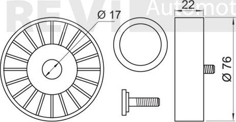 Trevi Automotive TA1526 - Паразитна / водеща ролка, пистов ремък vvparts.bg