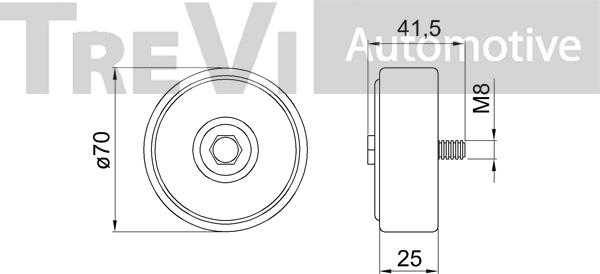 Trevi Automotive TA1164 - Паразитна / водеща ролка, пистов ремък vvparts.bg