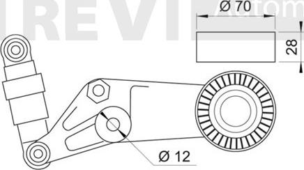 Trevi Automotive TA1278 - Ремъчен обтегач, пистов ремък vvparts.bg