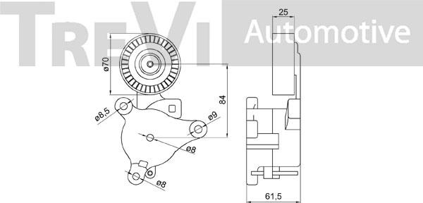 Trevi Automotive TA2046 - Ремъчен обтегач, пистов ремък vvparts.bg