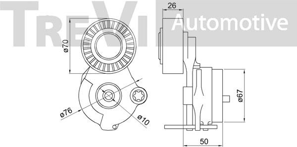 Trevi Automotive TA2118 - Ремъчен обтегач, пистов ремък vvparts.bg