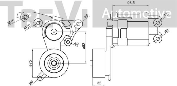 Trevi Automotive TA2245 - Ремъчен обтегач, пистов ремък vvparts.bg