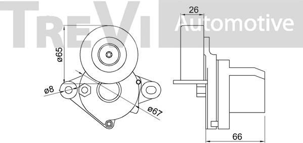 Trevi Automotive TA2263 - Ремъчен обтегач, пистов ремък vvparts.bg