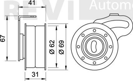 Trevi Automotive TD1493 - Обтяжна ролка, ангренаж vvparts.bg