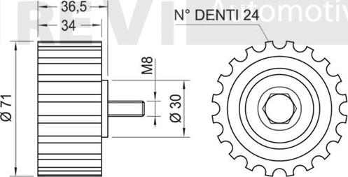 Trevi Automotive TD1522 - Паразитна / водеща ролка, зъбен ремък vvparts.bg