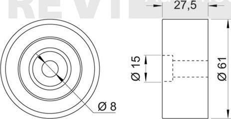 Trevi Automotive TD1617 - Паразитна / водеща ролка, зъбен ремък vvparts.bg