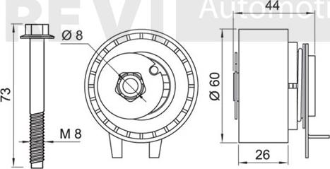 Trevi Automotive TD1687 - Обтяжна ролка, ангренаж vvparts.bg