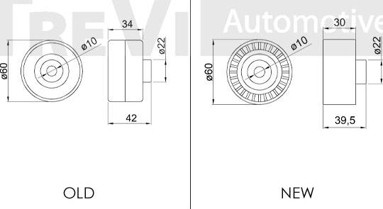 Trevi Automotive TD1105 - Паразитна / водеща ролка, зъбен ремък vvparts.bg