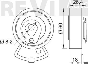 Trevi Automotive TD1269 - Обтяжна ролка, ангренаж vvparts.bg