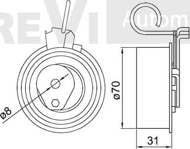 Trevi Automotive TD1742 - Обтяжна ролка, ангренаж vvparts.bg