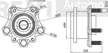 Trevi Automotive WB1052 - Комплект колесен лагер vvparts.bg