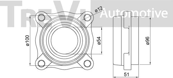 Trevi Automotive WB1074 - Комплект колесен лагер vvparts.bg