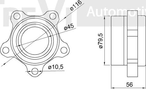 Trevi Automotive WB1879 - Комплект колесен лагер vvparts.bg