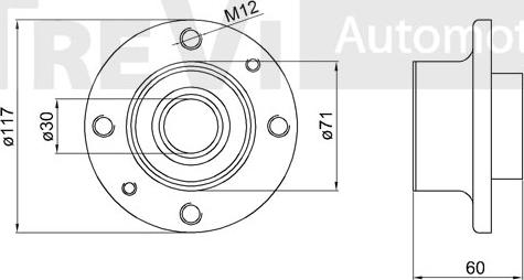 Trevi Automotive WB1312 - Комплект колесен лагер vvparts.bg