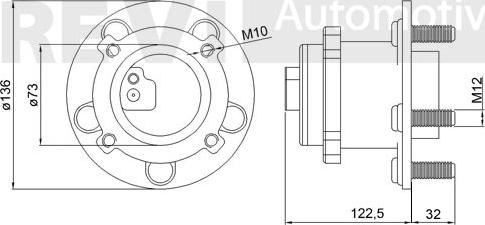 Trevi Automotive WB1202 - Комплект колесен лагер vvparts.bg