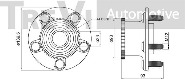 Trevi Automotive WB1763 - Комплект колесен лагер vvparts.bg