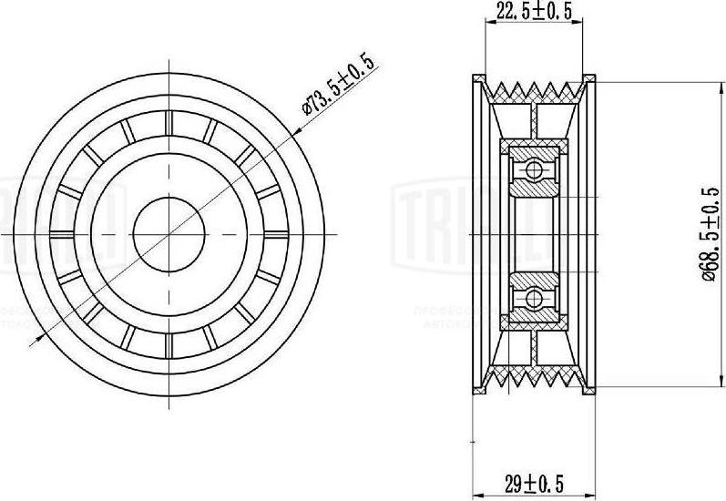 Trialli CM 1006 - Ремъчен обтегач, пистов ремък vvparts.bg