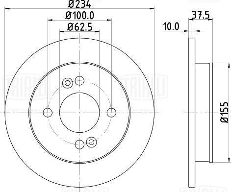 Trialli DF 073114 - Спирачен диск vvparts.bg