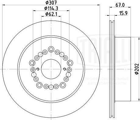 Trialli DF 190115 - Спирачен диск vvparts.bg