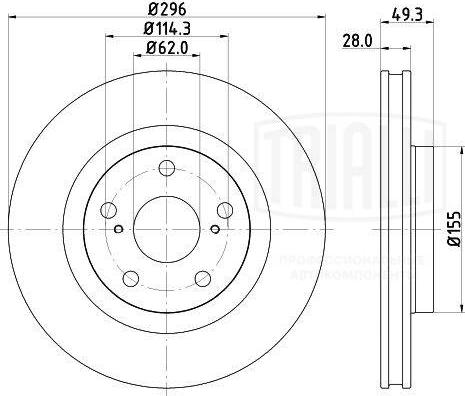 Trialli DF 190301 - Спирачен диск vvparts.bg