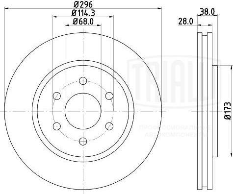 Trialli DF 140110 - Спирачен диск vvparts.bg