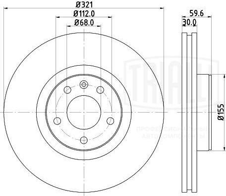 Trialli DF 180139 - Спирачен диск vvparts.bg