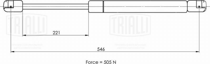 Trialli GS 0913 - Газов амортисьор, багажно / товарно пространство vvparts.bg