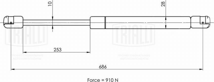 Trialli GS 1845 - Газов амортисьор, багажно / товарно пространство vvparts.bg