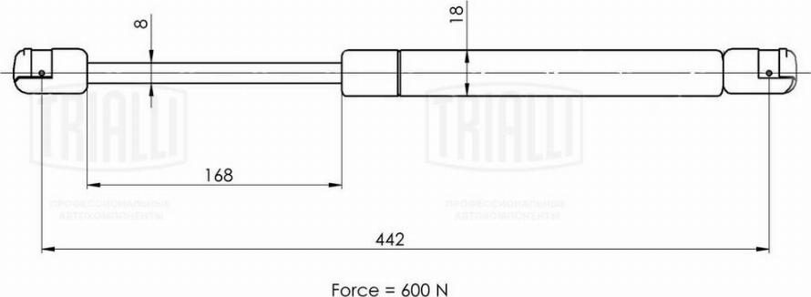 Trialli GS 1806 - Газов амортисьор, багажно / товарно пространство vvparts.bg