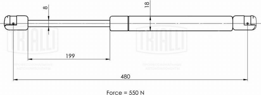 Trialli GS 1817 - Газов амортисьор, багажно / товарно пространство vvparts.bg