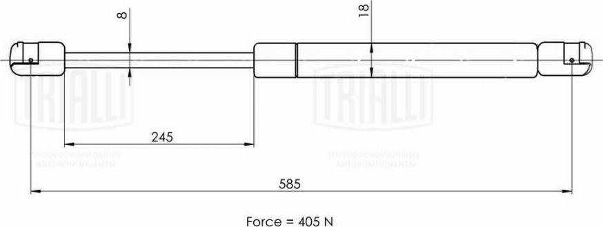 Trialli GS 1821 - Газов амортисьор, багажно / товарно пространство vvparts.bg