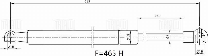 Trialli GS 2301 - Газов амортисьор, багажно / товарно пространство vvparts.bg