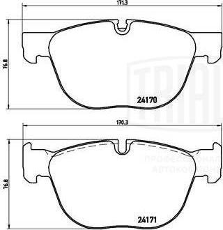 Trialli PF 4157 - Комплект спирачно феродо, дискови спирачки vvparts.bg