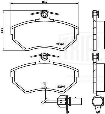 Trialli PF 4164 - Комплект спирачно феродо, дискови спирачки vvparts.bg