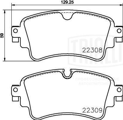 Trialli PF 4349 - Комплект спирачно феродо, дискови спирачки vvparts.bg