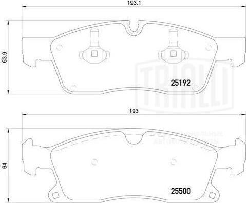 Trialli PF 4287 - Комплект спирачно феродо, дискови спирачки vvparts.bg