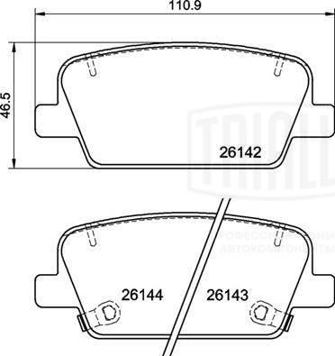 Trialli PF 0876 - Комплект спирачно феродо, дискови спирачки vvparts.bg