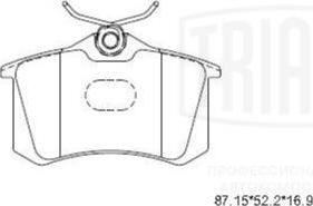 Trialli PF 1871 - Комплект спирачно феродо, дискови спирачки vvparts.bg