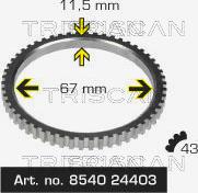 Triscan 8540 24403 - Сензорен пръстен, ABS vvparts.bg