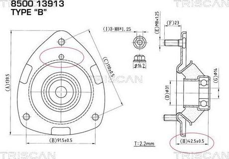 Triscan 8500 13913 - Тампон на макферсън vvparts.bg