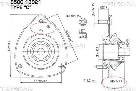 Triscan 8500 13921 - Тампон на макферсън vvparts.bg