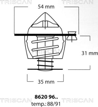Triscan 8620 9691 - Термостат, охладителна течност vvparts.bg