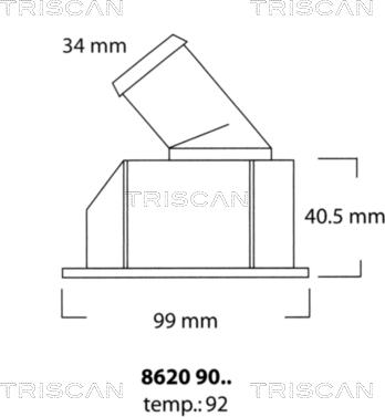 Triscan 8620 9092 - Термостат, охладителна течност vvparts.bg
