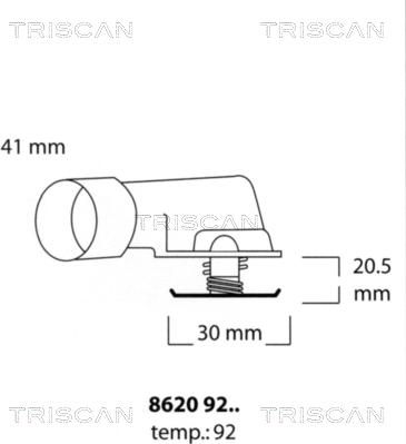 Triscan 8620 9292 - Термостат, охладителна течност vvparts.bg