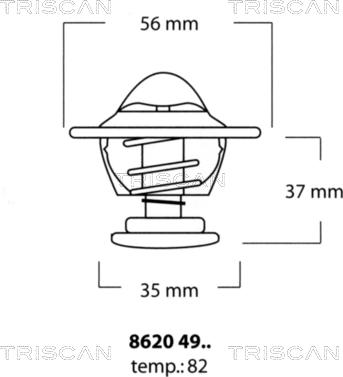Triscan 8620 4982 - Термостат, охладителна течност vvparts.bg