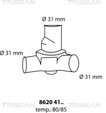 Triscan 8620 4185 - Термостат, охладителна течност vvparts.bg