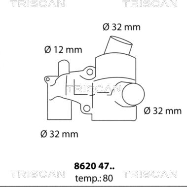 Triscan 8620 4780 - Термостат, охладителна течност vvparts.bg