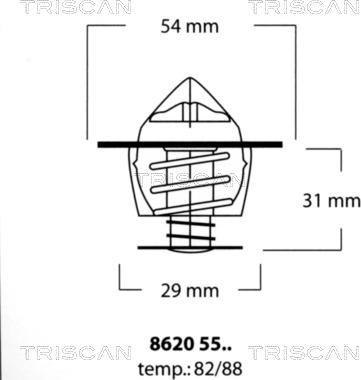 Triscan 8620 5588 - Термостат, охладителна течност vvparts.bg